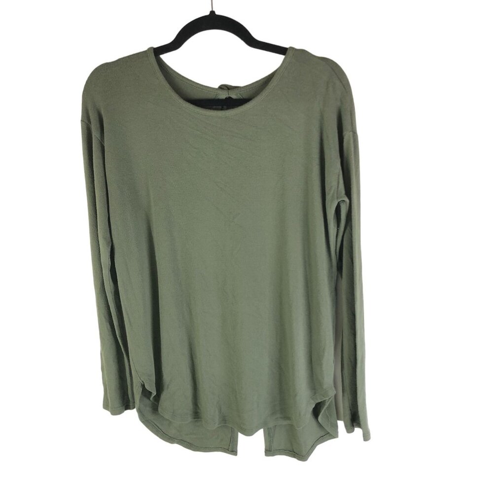 Aerie Just Add Leggings Olive Green Long Sleeve Top Back Ties Oversized Size S